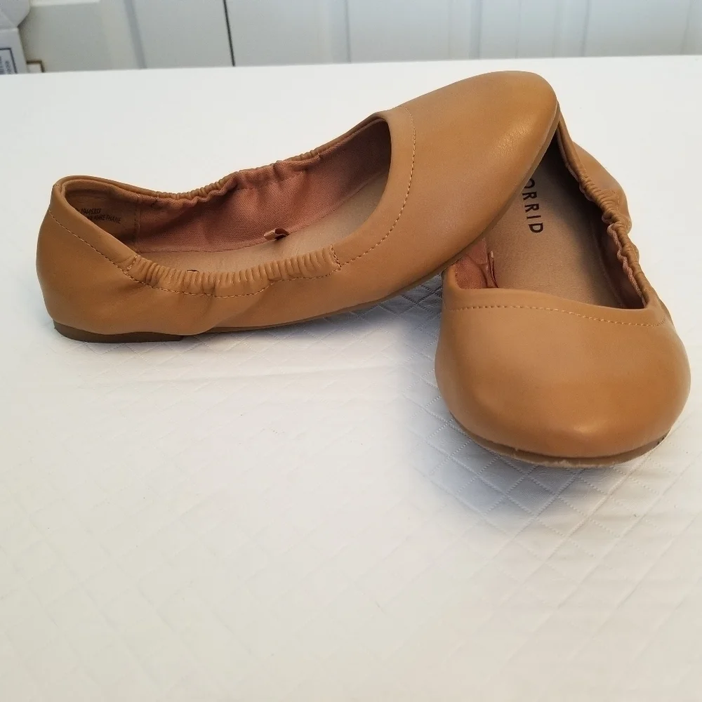 TORRID Women's Scrunch Ballet Flat Taupe Size 6 (WW) 19445333